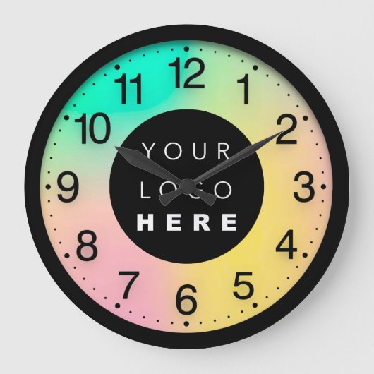 Farbtherapie: Holografisches Logo Große Wanduhr (Vorderseite)
