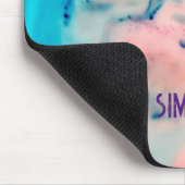 Farbtinte aus Marmor, blau pink Mousepads matt (Ecke)