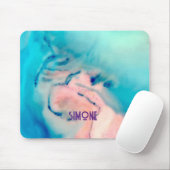 Farbtinte aus Marmor, blau pink Mousepads matt (Mit Mouse)