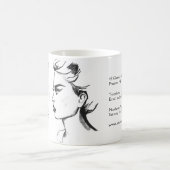 Farbtinte Schwarz-Weiß-Frauenschminke Kaffeetasse (Mittel)
