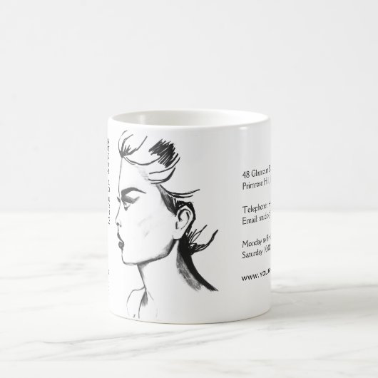 Farbtinte Schwarz-Weiß-Frauenschminke Kaffeetasse (Mittel)
