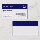 Farbtitel - dunkelblau - Schwan Visitenkarte (Vorne/Hinten)