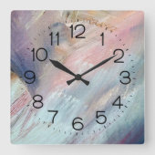 Farbton Abstrakt Quadratische Wanduhr (Vorderseite)