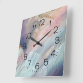 Farbton Abstrakt Quadratische Wanduhr (Winkel)