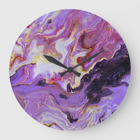 Farbton Acrylfarbe, abstrakt. Große Wanduhr (Vorderseite)