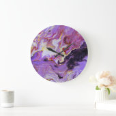 Farbton Acrylfarbe, abstrakt. Große Wanduhr (Zuhause)