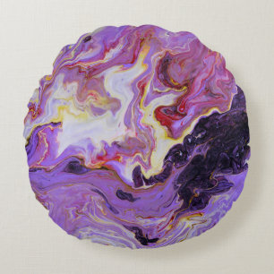 Farbton Acrylfarbe, abstrakt. Rundes Kissen