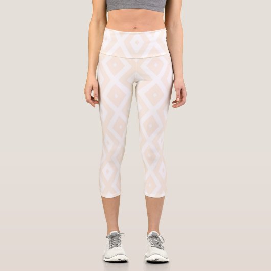 Farbton Beige und Weiß Capri Leggings (Vorderseite)