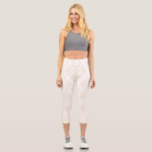 Farbton Beige und Weiß Capri Leggings (Vorderseite)