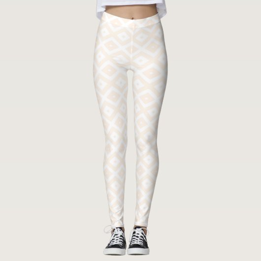 Farbton Beige und Weiß Leggings (Vorderseite)