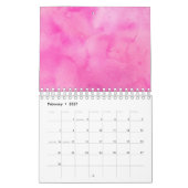 Farbton, dunkelrosa, Abstrakte Wasserfarbe Kalender (Feb 2027)