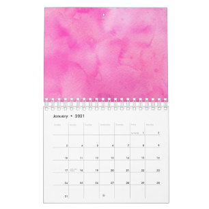 Farbton, dunkelrosa, Abstrakte Wasserfarbe Kalender