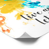 Farbton, lebend und Gelassen - Wirbelfarben Poster (Ecke)