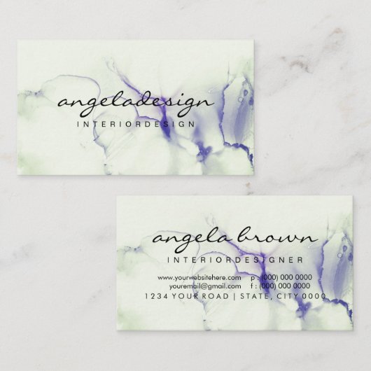 Farbton Ombre Lila grüne Farbe Visitenkarte (Vorne/Hinten)