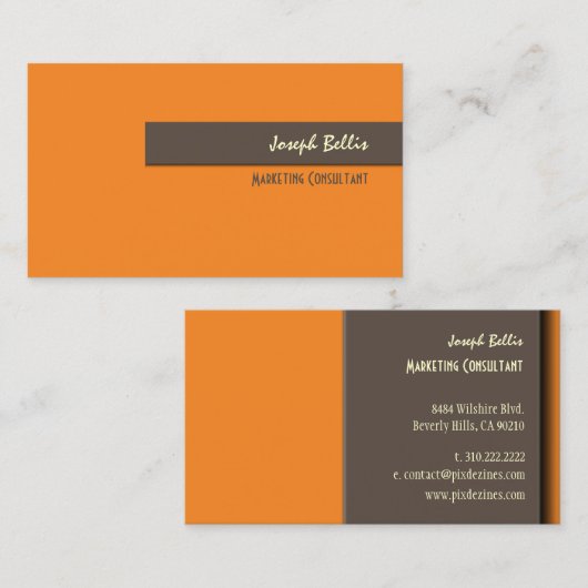 Farbton/orange+braun Visitenkarte (Vorne/Hinten)