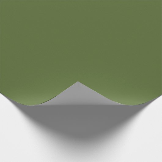 Farbton schlicht Olive Green Geschenkpapier (Ecke)