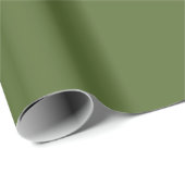 Farbton schlicht Olive Green Geschenkpapier (Rolleneckpunkt)