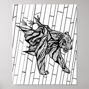 Farbton-Seite - Jahr des Tigers Poster