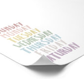 Farbtöne an Wochentagen Poster (Ecke)