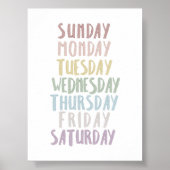Farbtöne an Wochentagen Poster (Vorne)