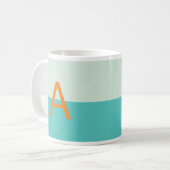 Farbtöne Aquamariner Monogramm, individuell angepa Kaffeetasse (Vorderseite Links)