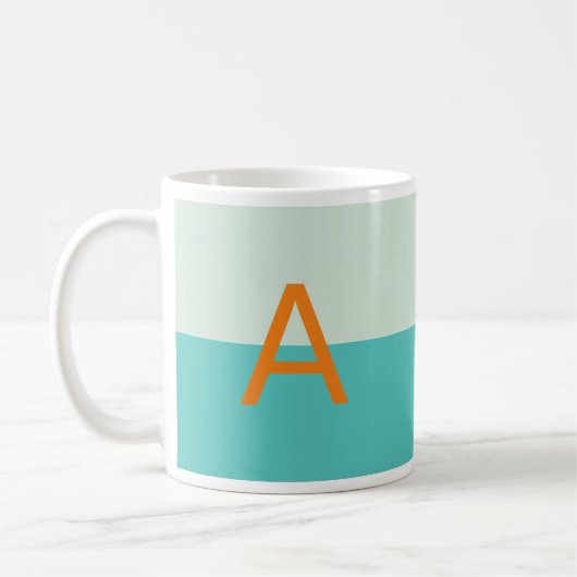 Farbtöne Aquamariner Monogramm, individuell angepa Kaffeetasse (Links)