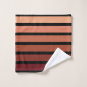 Farbtöne auf schwarzen Streifen Badhandtuch Set (Waschlappen)