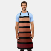 Farbtöne auf schwarzen Streifen Schürze (Getragen)