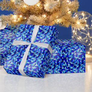 Farbtöne aus blau gestanztem Glas von Shirley Tayl Geschenkpapier