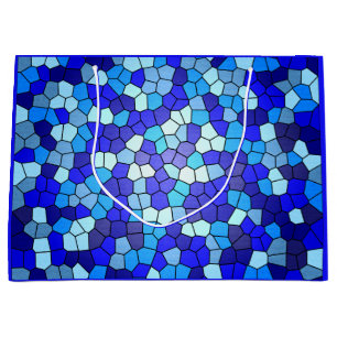 Farbtöne aus blau gestanztem Glas von Shirley Tayl Große Geschenktüte