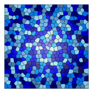 Farbtöne aus blau gestanztem Glas von Shirley Tayl Poster
