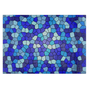 Farbtöne aus blau gestanztem Glas von Shirley Tayl Schneidebrett