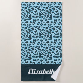 Farbtöne aus blau-trendigem Leopardenprint mit Nam Strandtuch