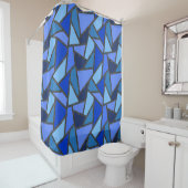 Farbtöne aus blauem Glasmuster Duschvorhang (Beispiel)