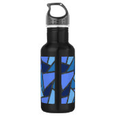 Farbtöne aus blauem Glasmuster Edelstahlflasche (Rückseite)