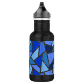 Farbtöne aus blauem Glasmuster Edelstahlflasche (Rechts)