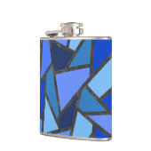 Farbtöne aus blauem Glasmuster Flachmann (Links)