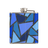 Farbtöne aus blauem Glasmuster Flachmann (Rückseite)