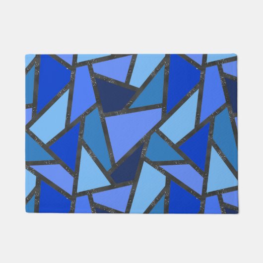 Farbtöne aus blauem Glasmuster Fußmatte (Vorderseite)