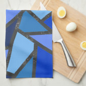 Farbtöne aus blauem Glasmuster Geschirrtuch (Viertel Falte)