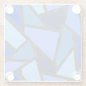 Farbtöne aus blauem Glasmuster Glasuntersetzer (Rückseite)