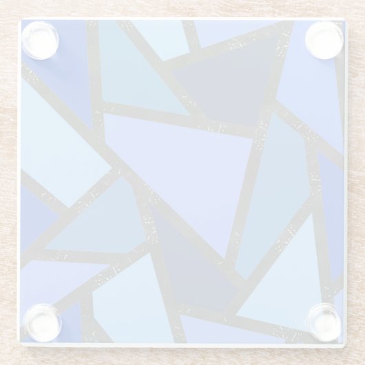 Farbtöne aus blauem Glasmuster Glasuntersetzer (Rückseite)