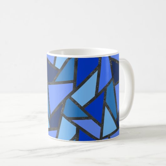 Farbtöne aus blauem Glasmuster Kaffeetasse (VorderseiteRechts)