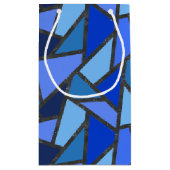 Farbtöne aus blauem Glasmuster Kleine Geschenktüte (Rückseite)