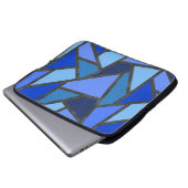Farbtöne aus blauem Glasmuster Laptopschutzhülle (Vorne Knopf)