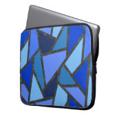 Farbtöne aus blauem Glasmuster Laptopschutzhülle (Vorderseite Links)