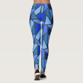 Farbtöne aus blauem Glasmuster Leggings (Rückseite)