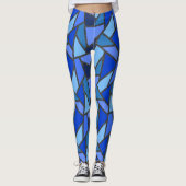 Farbtöne aus blauem Glasmuster Leggings (Vorderseite)