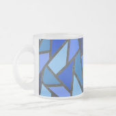 Farbtöne aus blauem Glasmuster Mattglastasse (Links)