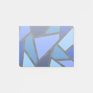 Farbtöne aus blauem Glasmuster Post-it Klebezettel